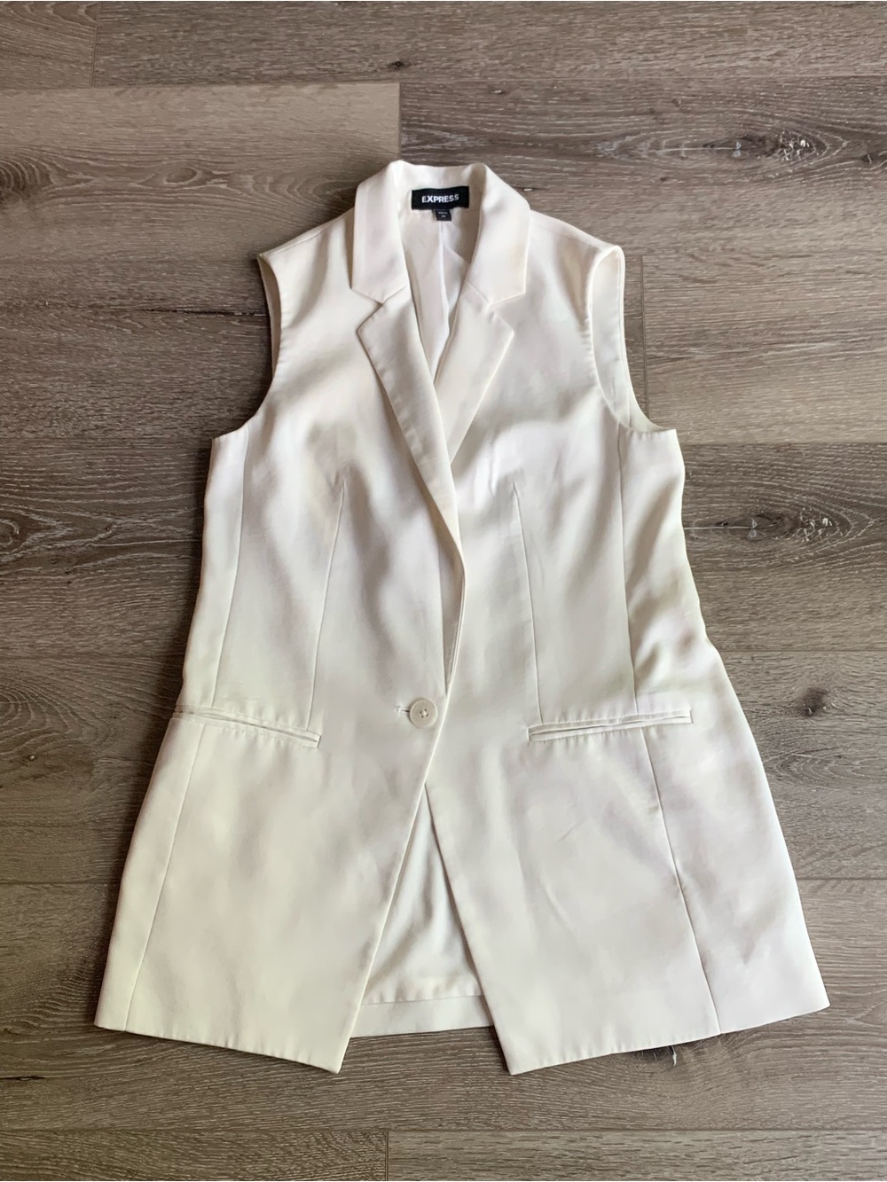 Express Women's Cream Sleeveless Blazer Vest size XS